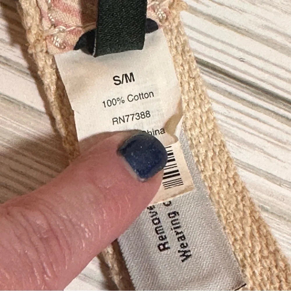 J. Crew Women's Pink Stripe Fabric Flip Flop Belt Size S/M - Picture 4 of 7